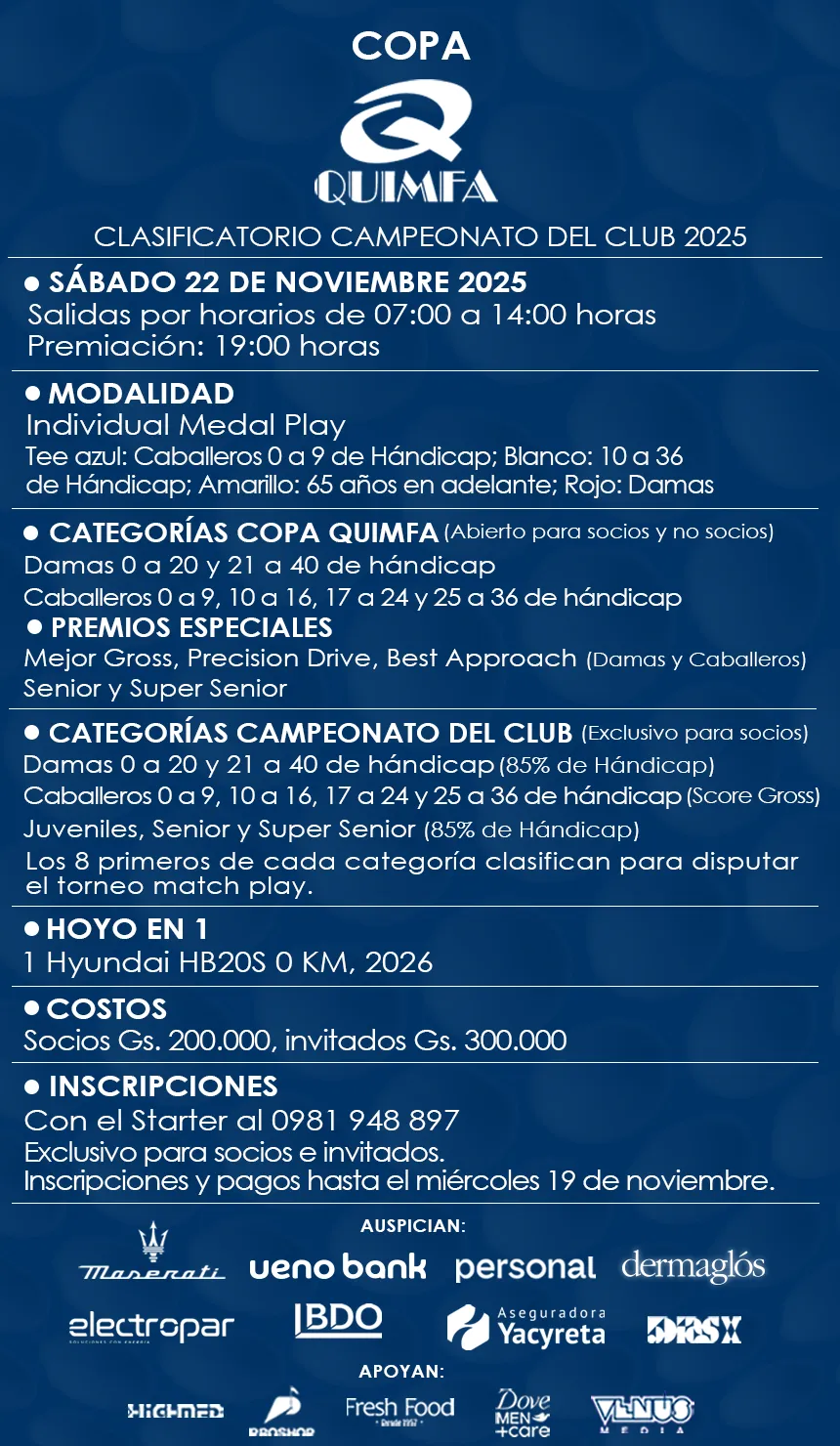 COPA QUIMFA | Clasificatorio Campeonato del Club 2025